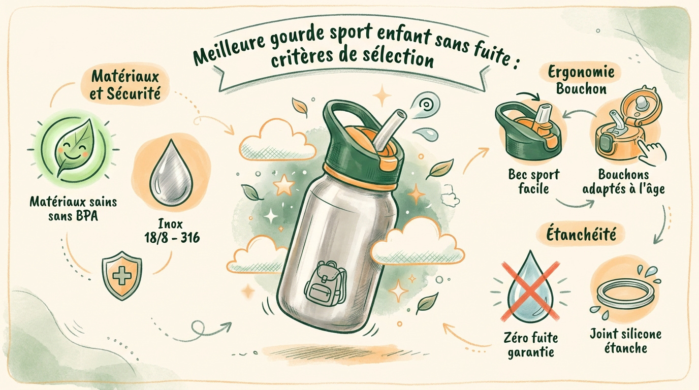 Critères de sélection pour une gourde sport enfant sans fuite en inox