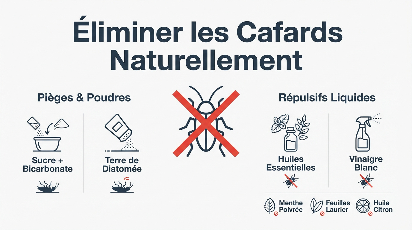 M&eacute;thodes naturelles et recettes maison pour &eacute;liminer les cafards dans une cuisine