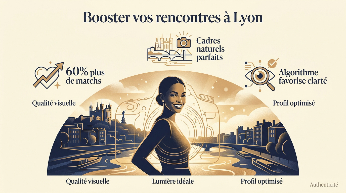Homme souriant lors d'un shooting photo professionnel à Lyon pour son profil Tinder