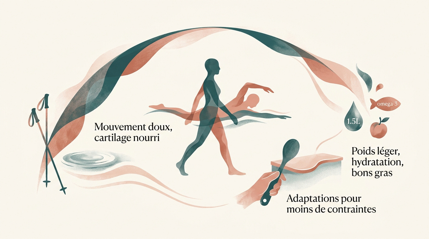 Femme pratiquant une activité physique douce pour soulager ses articulations
