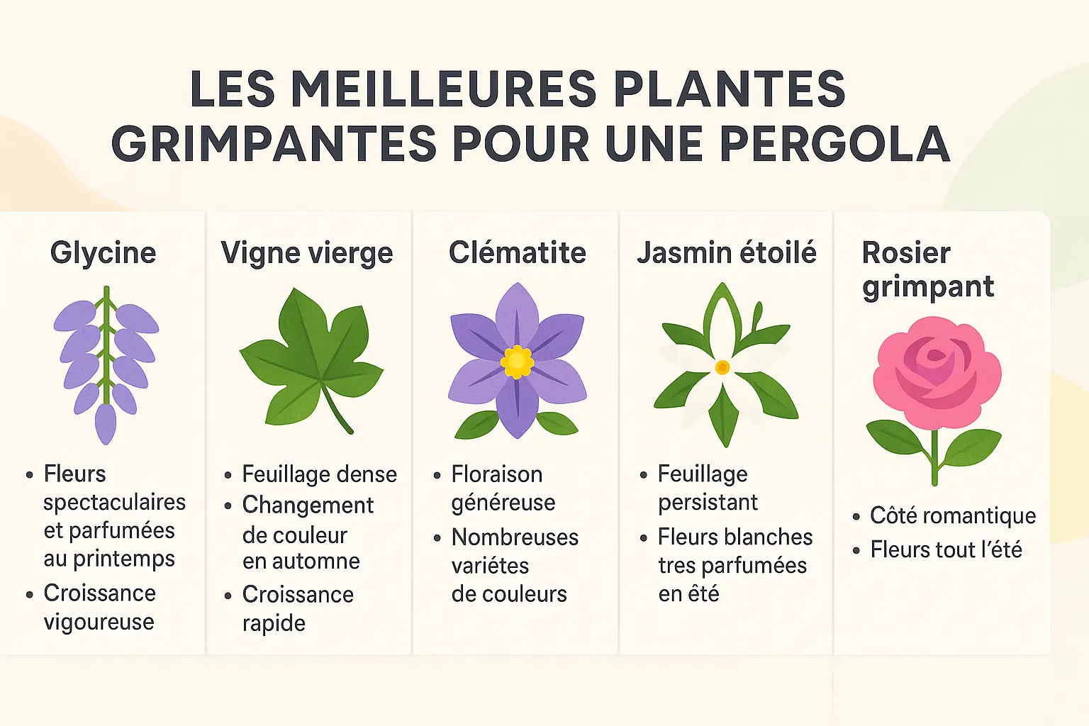 Décoration de pergola avec plantes grimpantes