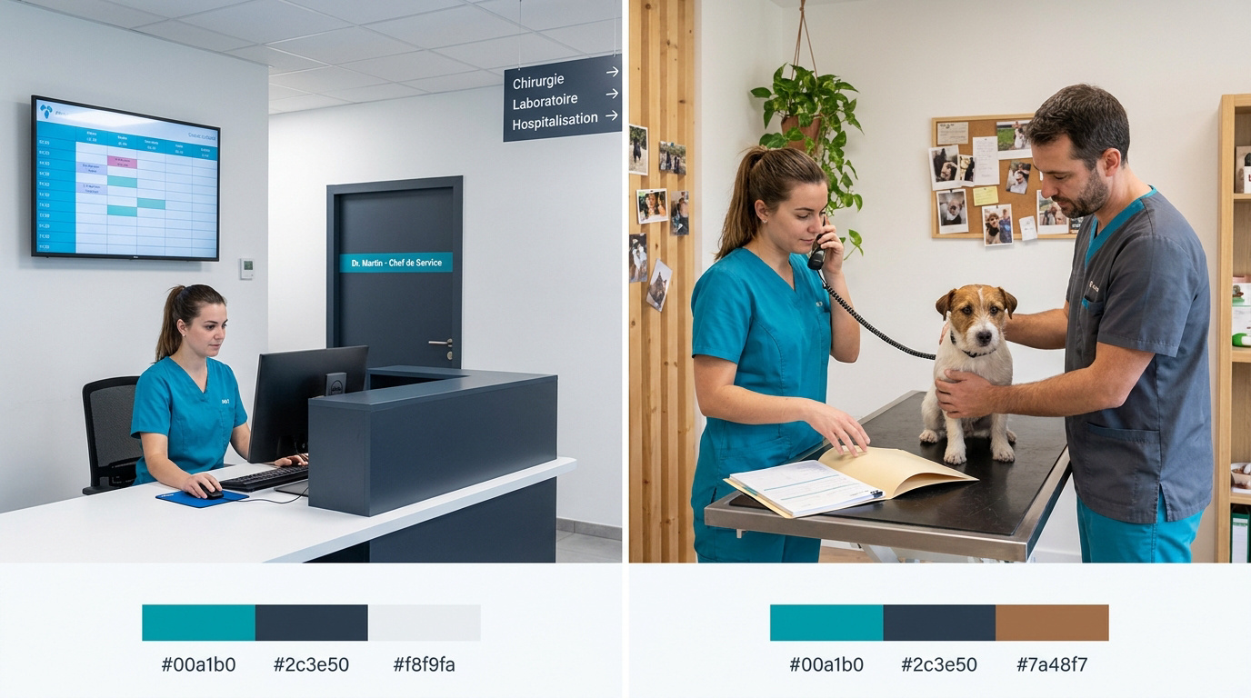 Auxiliaire spécialisée vétérinaire travaillant en clinique vétérinaire
