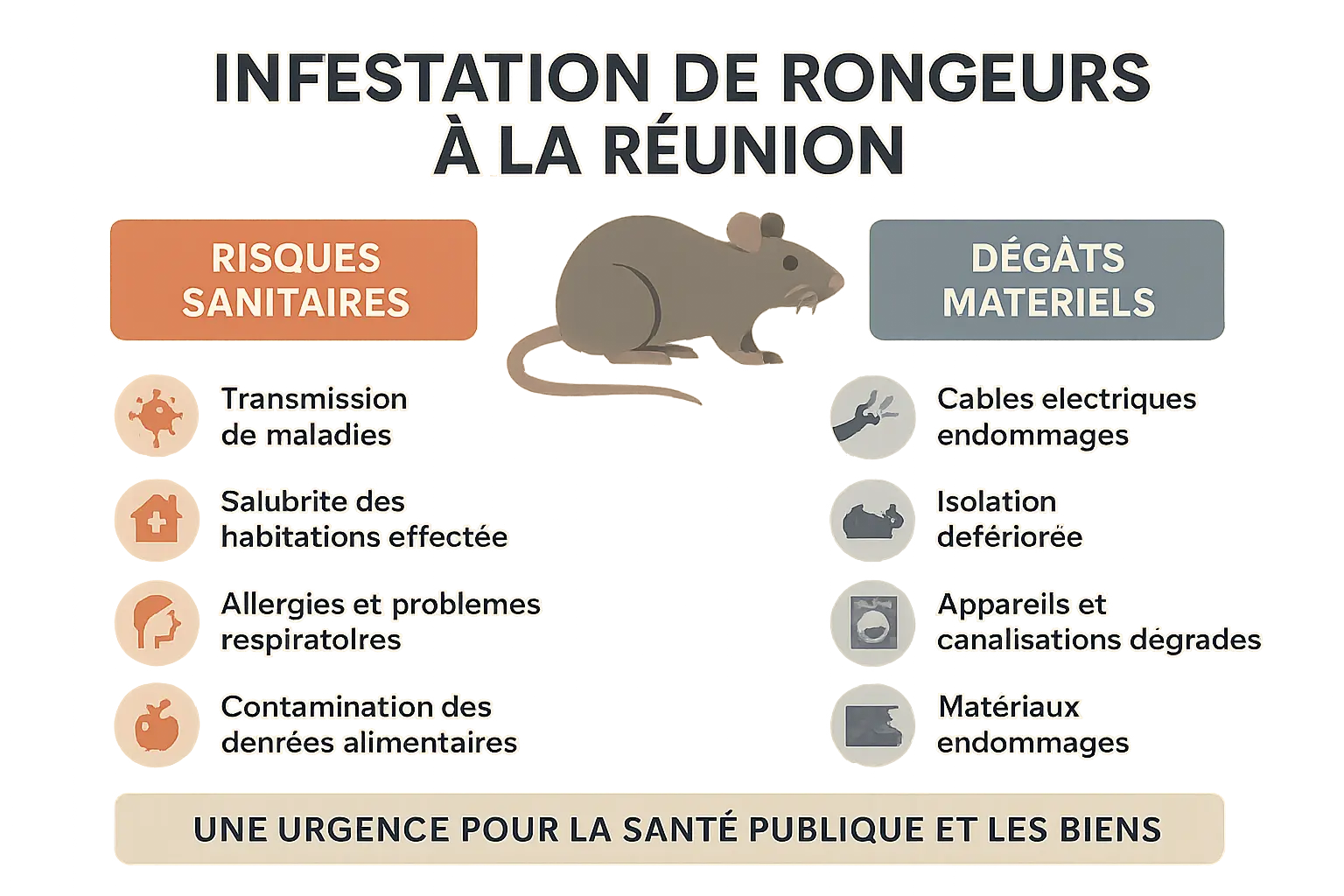 Rongeurs dans une habitation à la Réunion