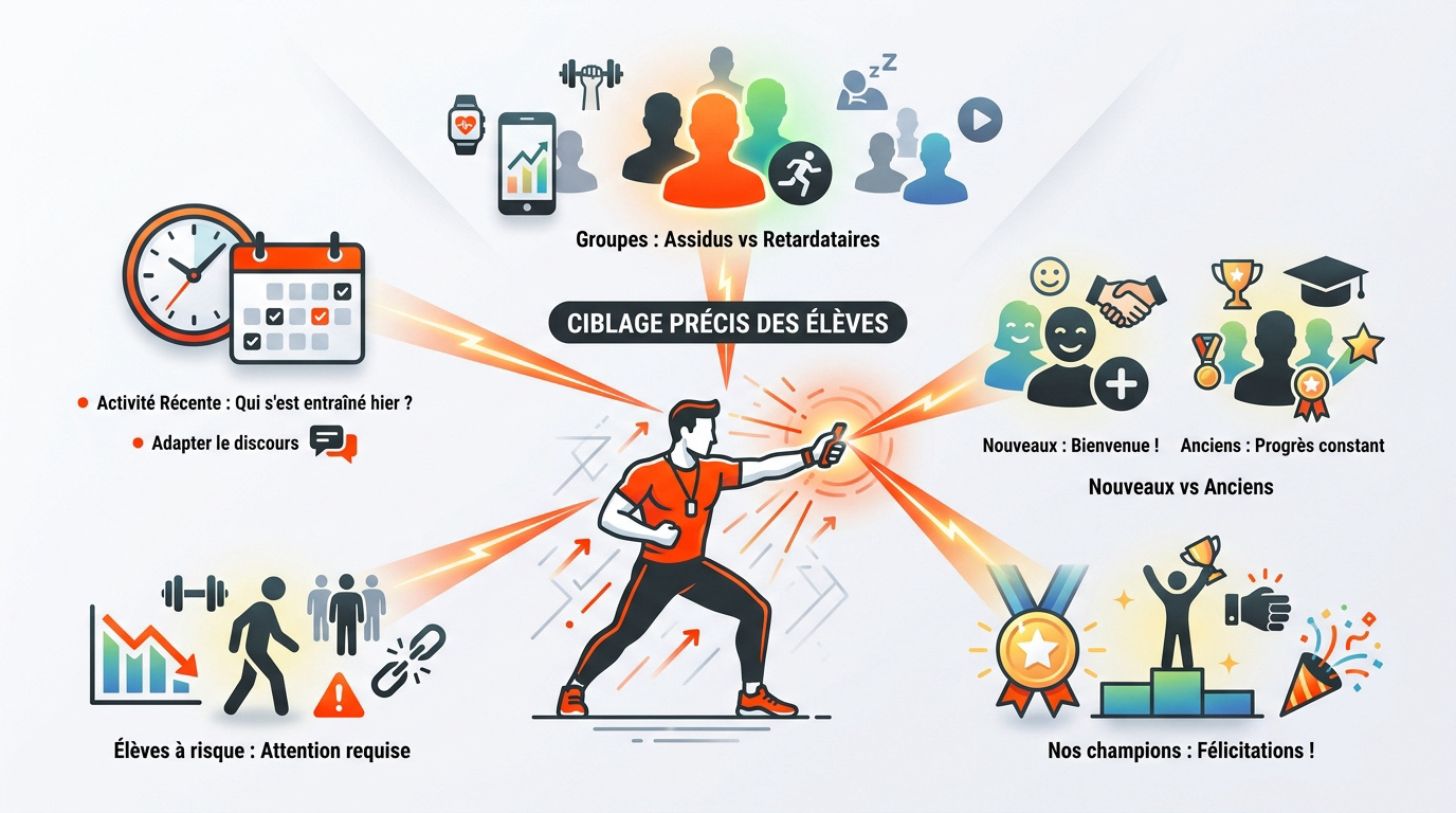 Interface de segmentation des élèves pour un coaching sportif personnalisé