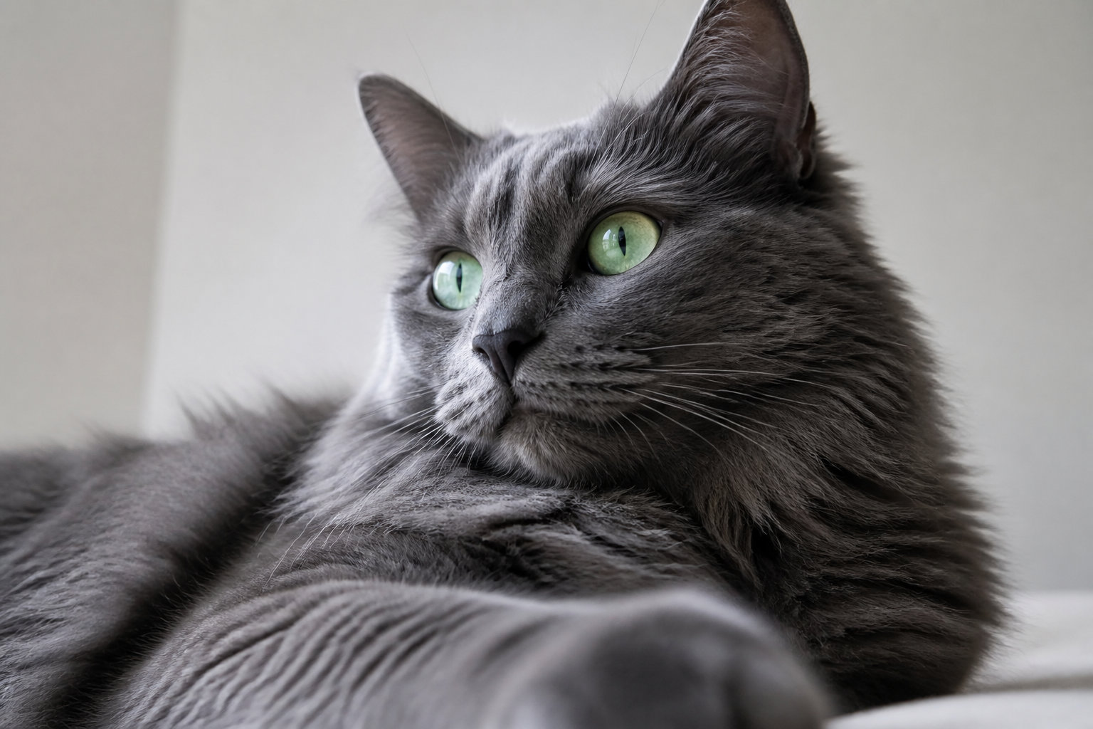 Le nebelung et sa robe bleu argenté singulière