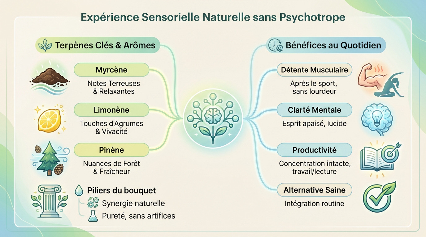 Fleur de CBD Pineapple Express riche en terpènes naturels sans THC