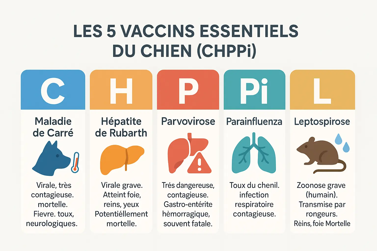 Guide visuel des vaccins essentiels pour chiens