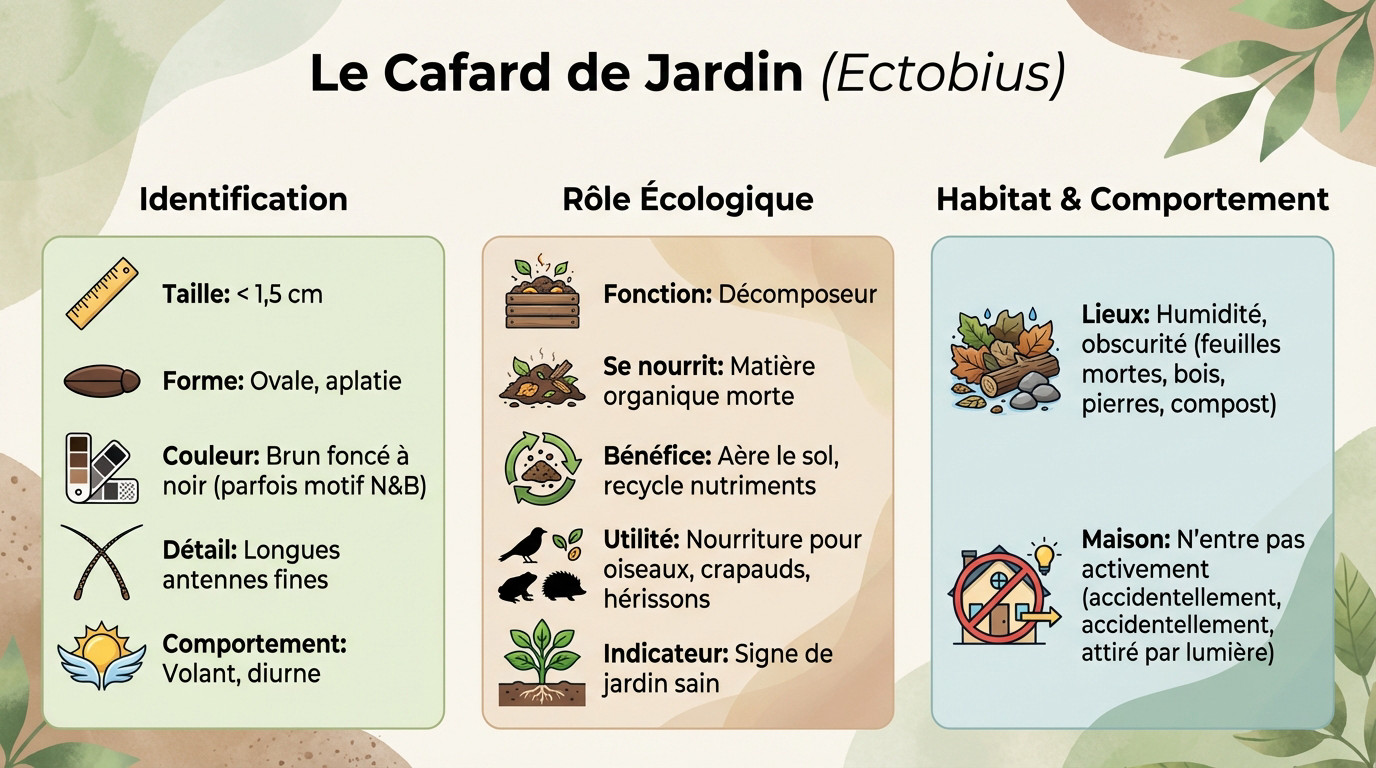 <strong>Un cafard de jardin</strong> du genre Ectobius sur une feuille verte