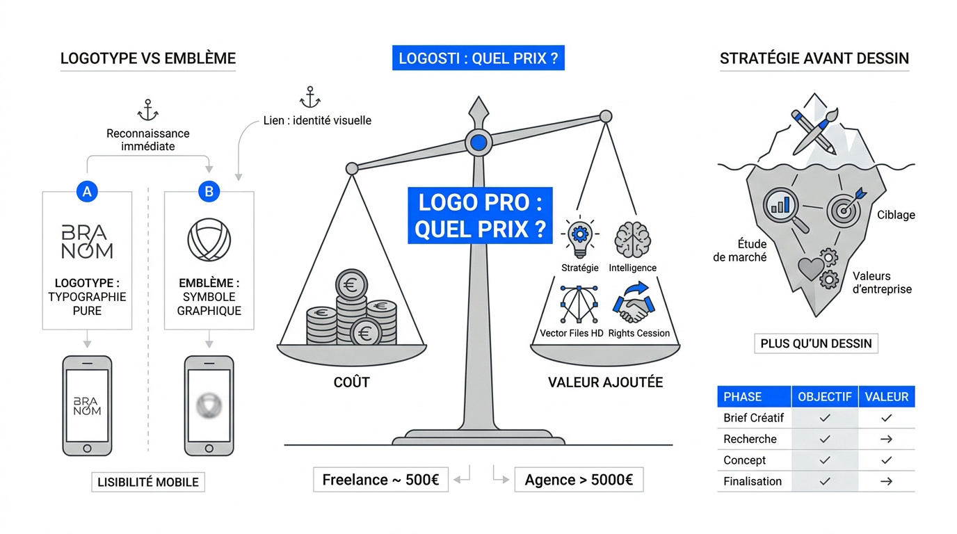 Graphiste travaillant sur la création d'un logo professionnel sur tablette graphique