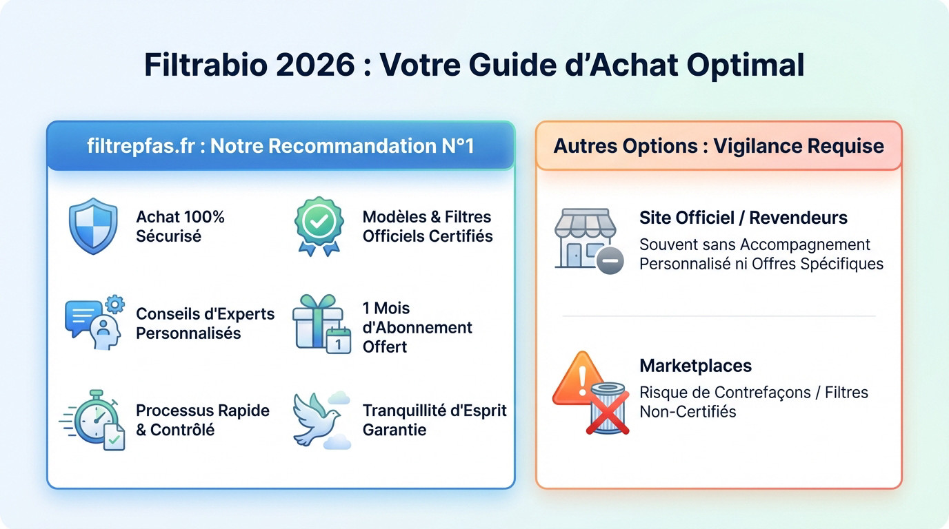 Guide d'achat Filtrabio 2026 : comparatif des options et recommandation filtrepfas.fr