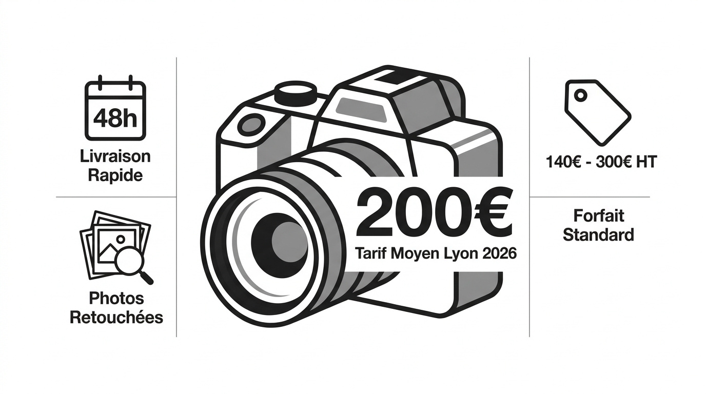 Infographie tarifs photographe immobilier Lyon