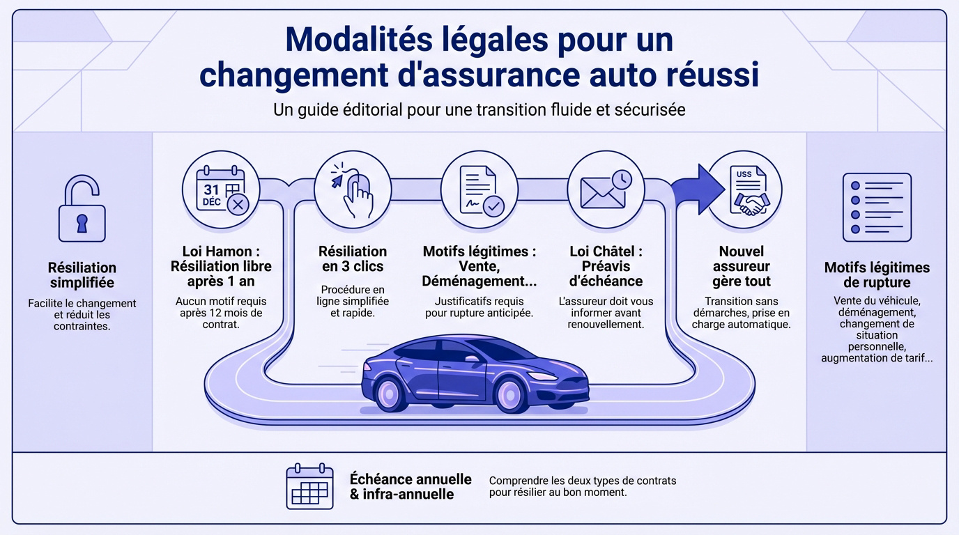 Guide des démarches légales pour résilier et transférer son assurance automobile