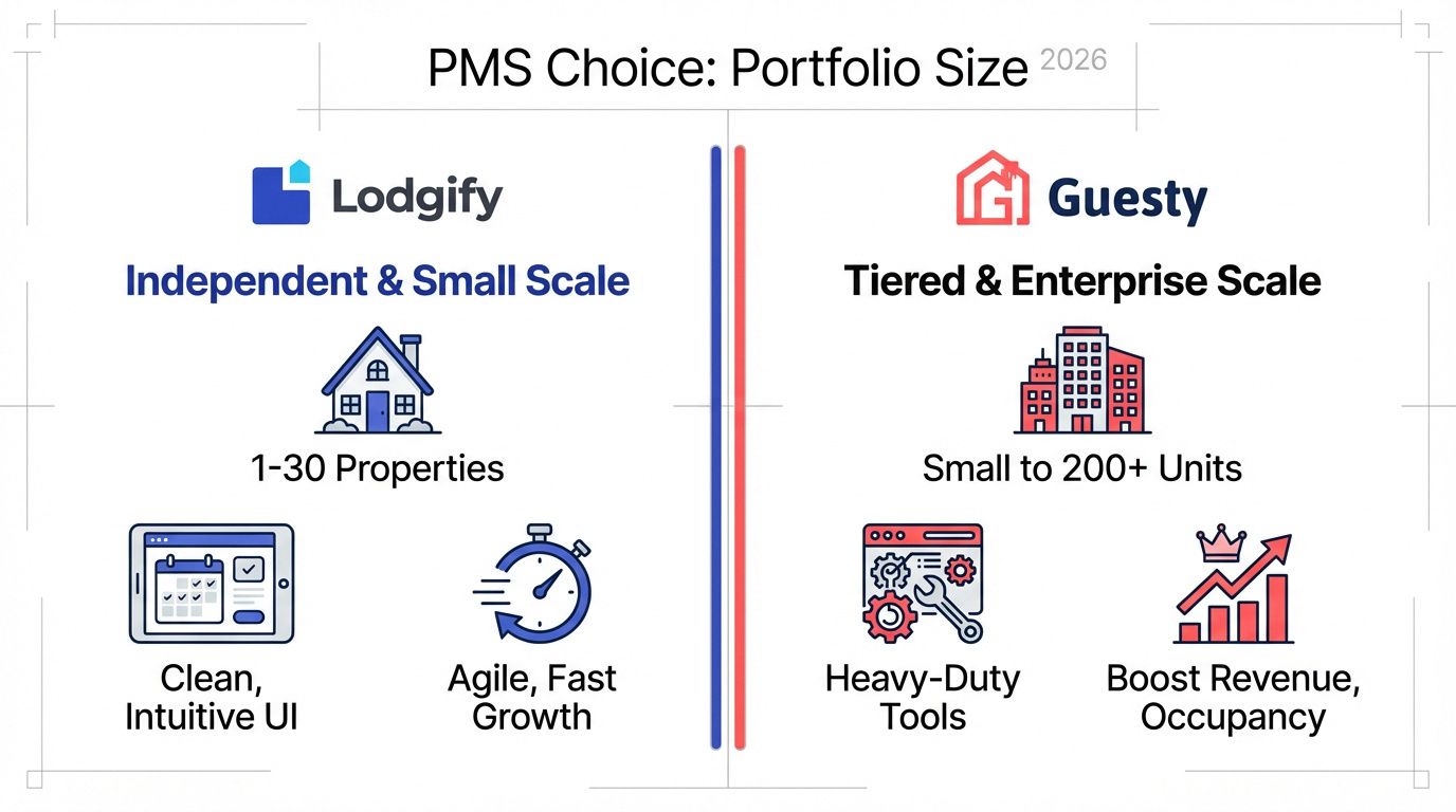 Confronto tra Lodgify e Guesty per la crescita del portafoglio di affitti per vacanze
