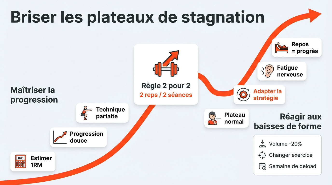 Coach sportif analysant la progression d'un élève pour briser un plateau de stagnation