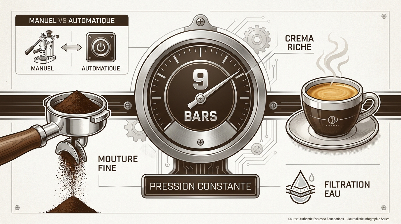 Extraction d'un espresso avec une machine barista
