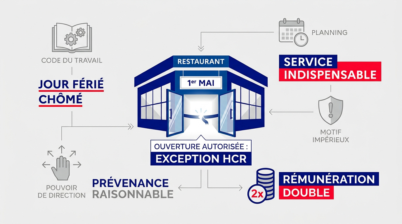 Personnel de restauration travaillant en cuisine un jour férié