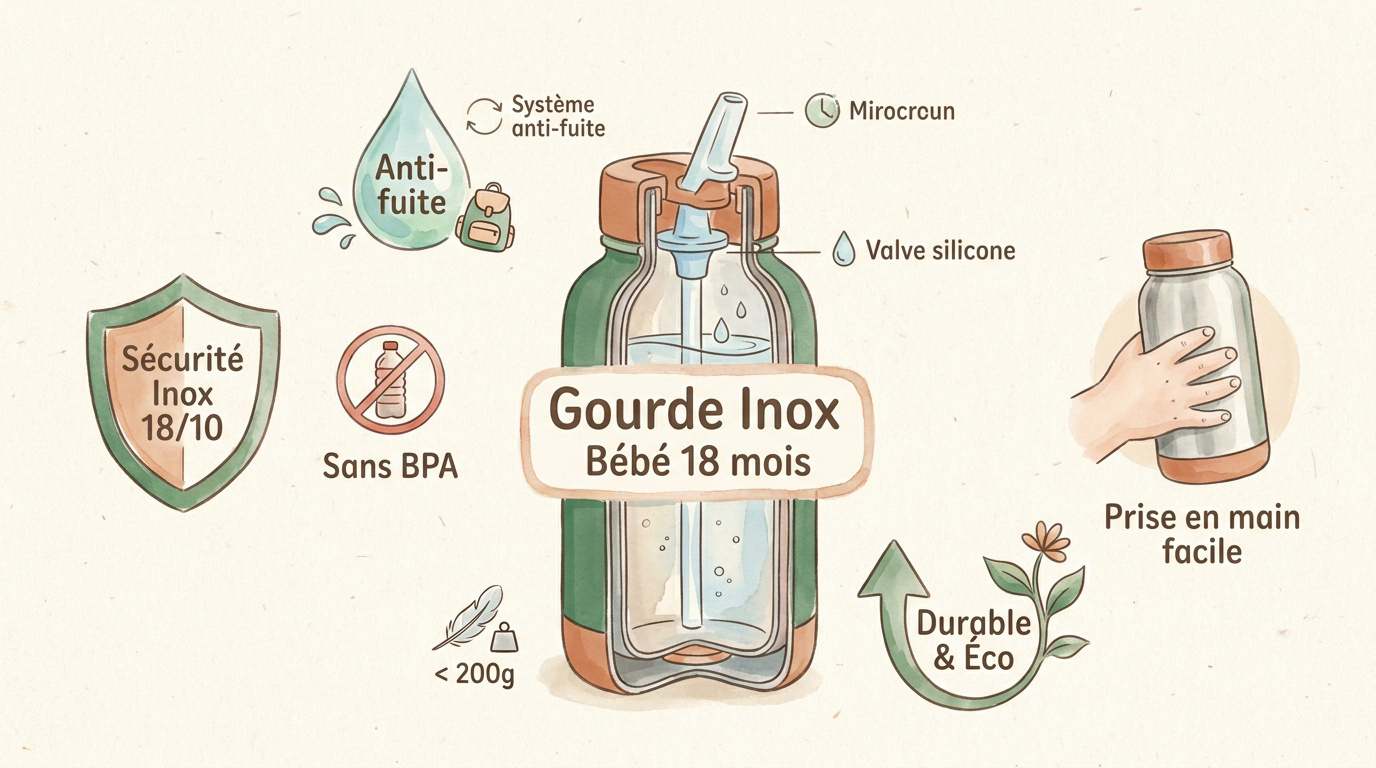 Caractéristiques clés d'une gourde inox pour bébé de 18 mois adaptée à la crèche