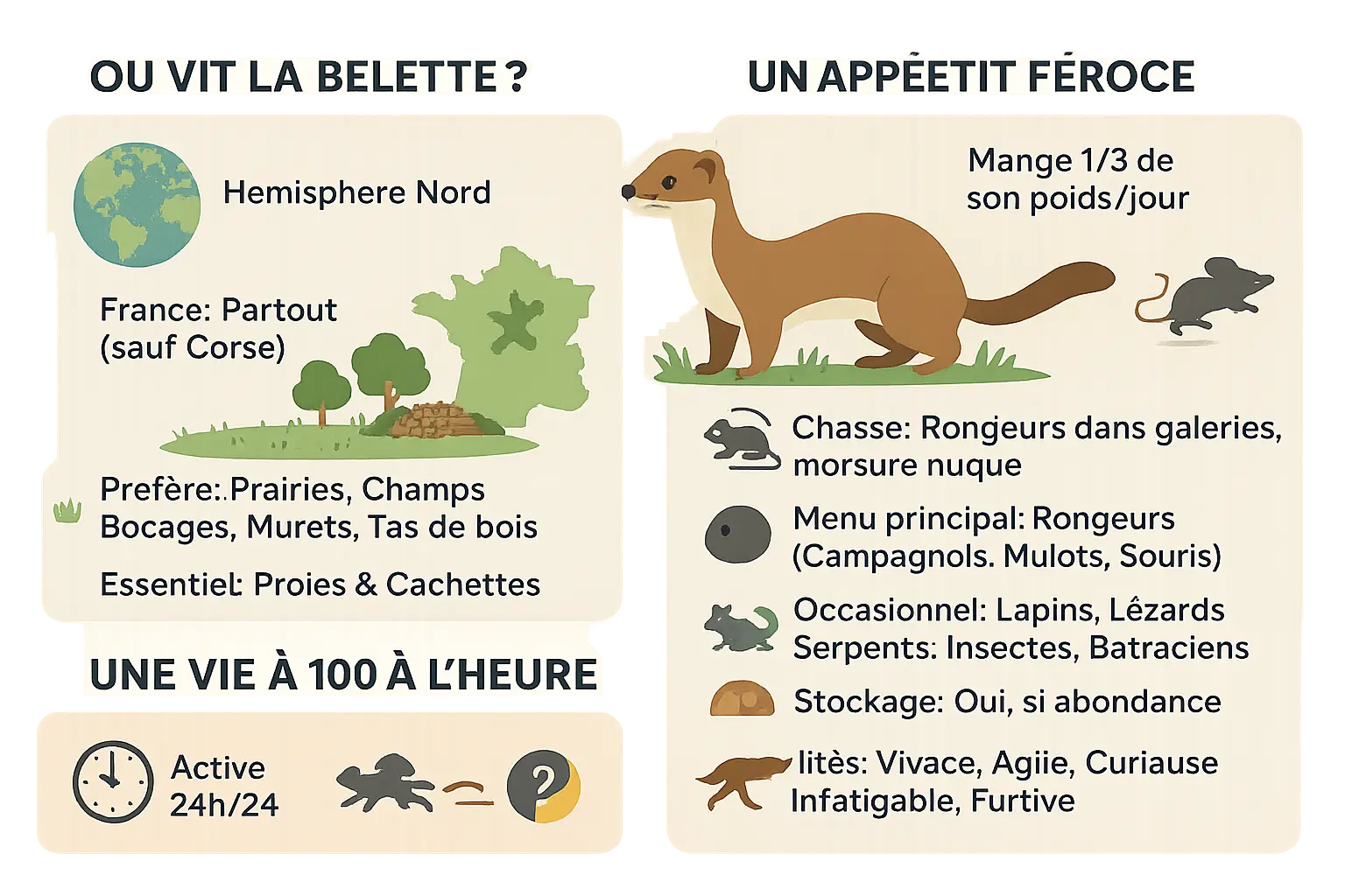 Belette dans son habitat naturel
