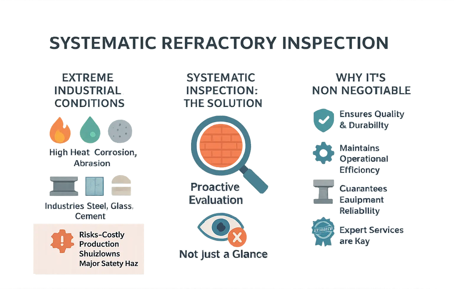 Refractory inspection in industrial furnace