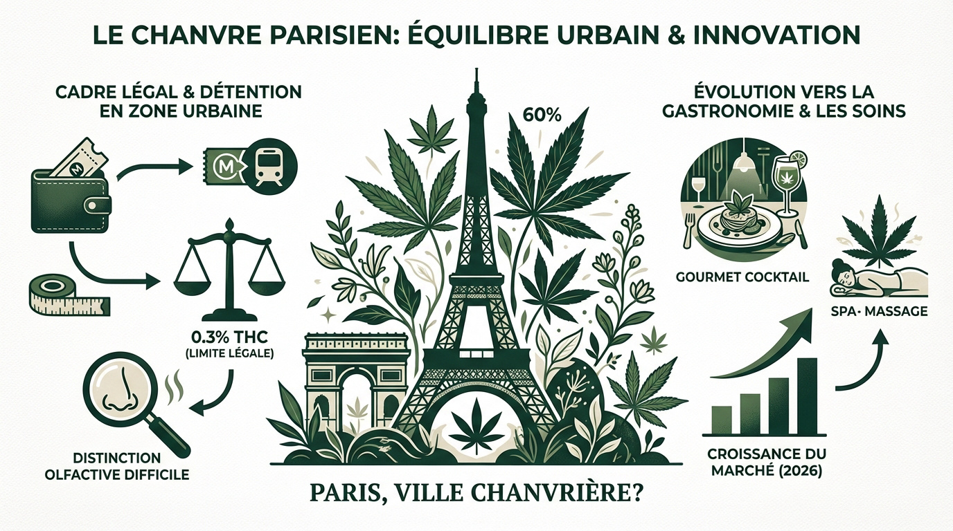 Infographie sur les tendances et la législation du chanvre à Paris