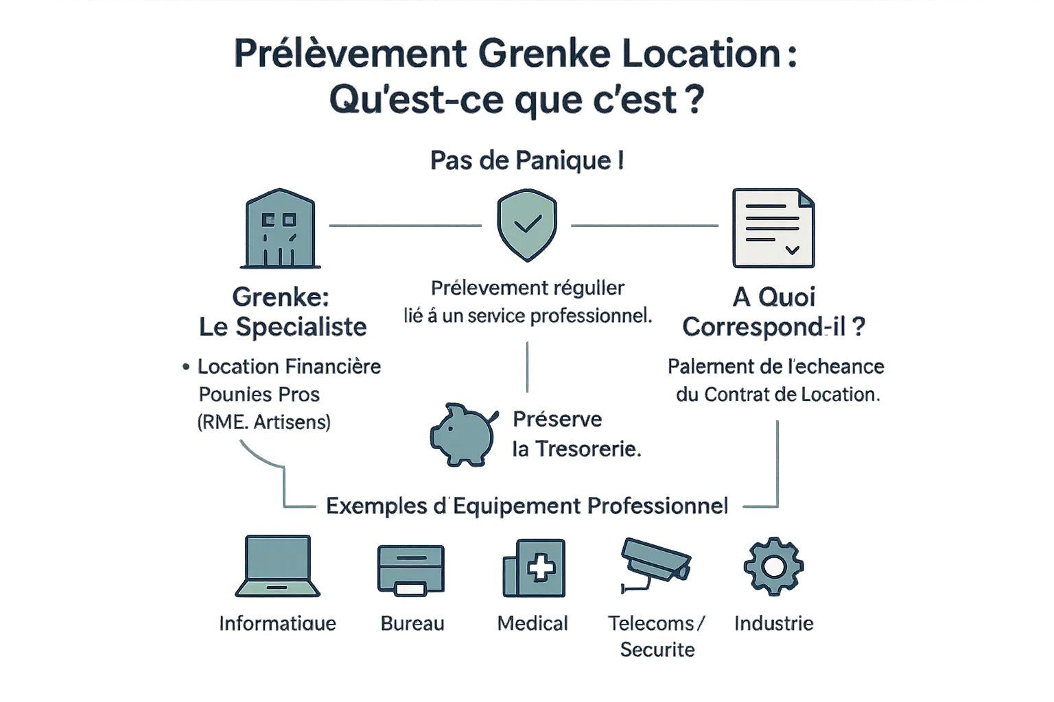 Grenke Location : Comprendre les prélèvements 2 Schéma explicatif d'un prélèvement Grenke Location sur un relevé bancaire