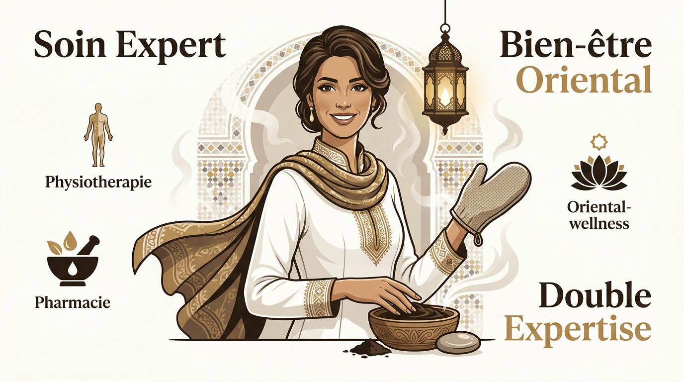 Karima prodiguant un soin expert au <strong>Hammam Le Bey à Saint-Saulve</strong>