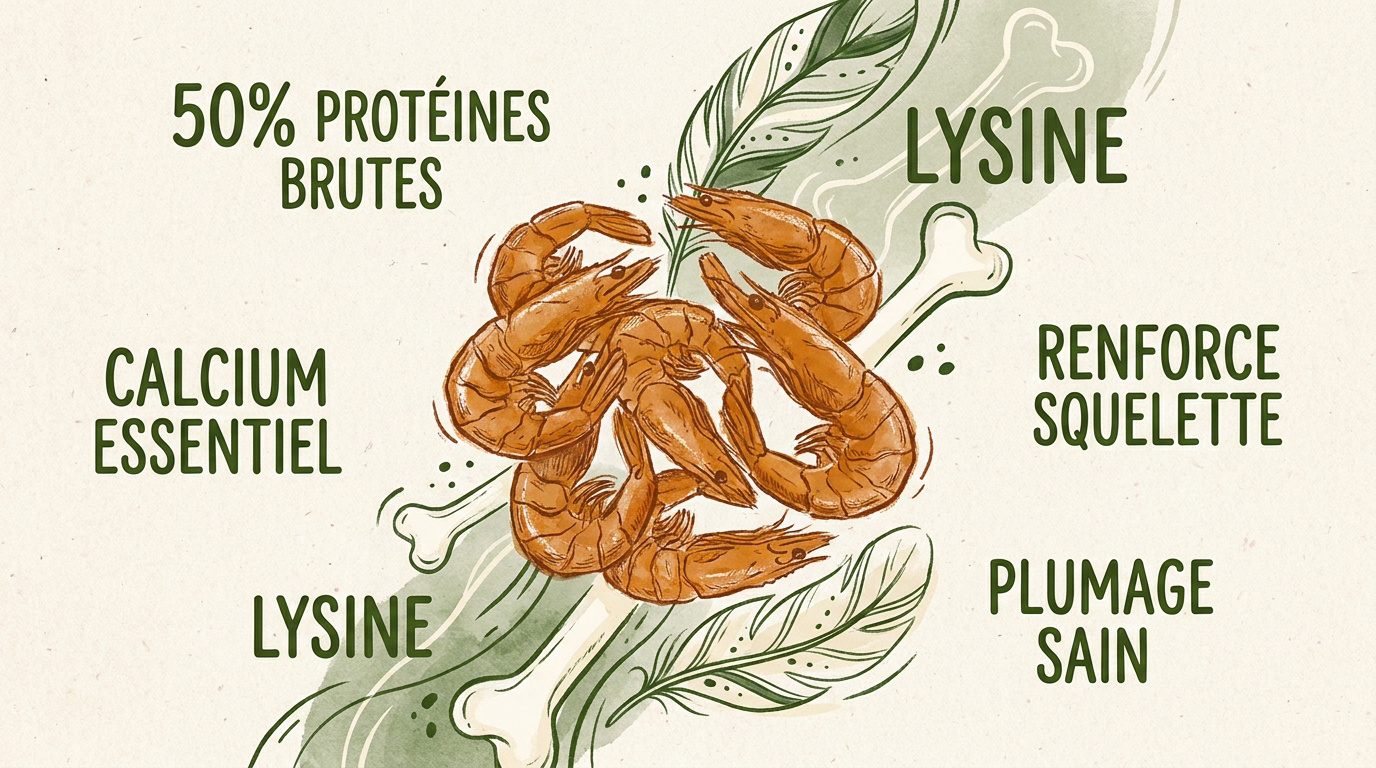 Crevettes séchées pour oiseaux du jardin : intérêt et limites