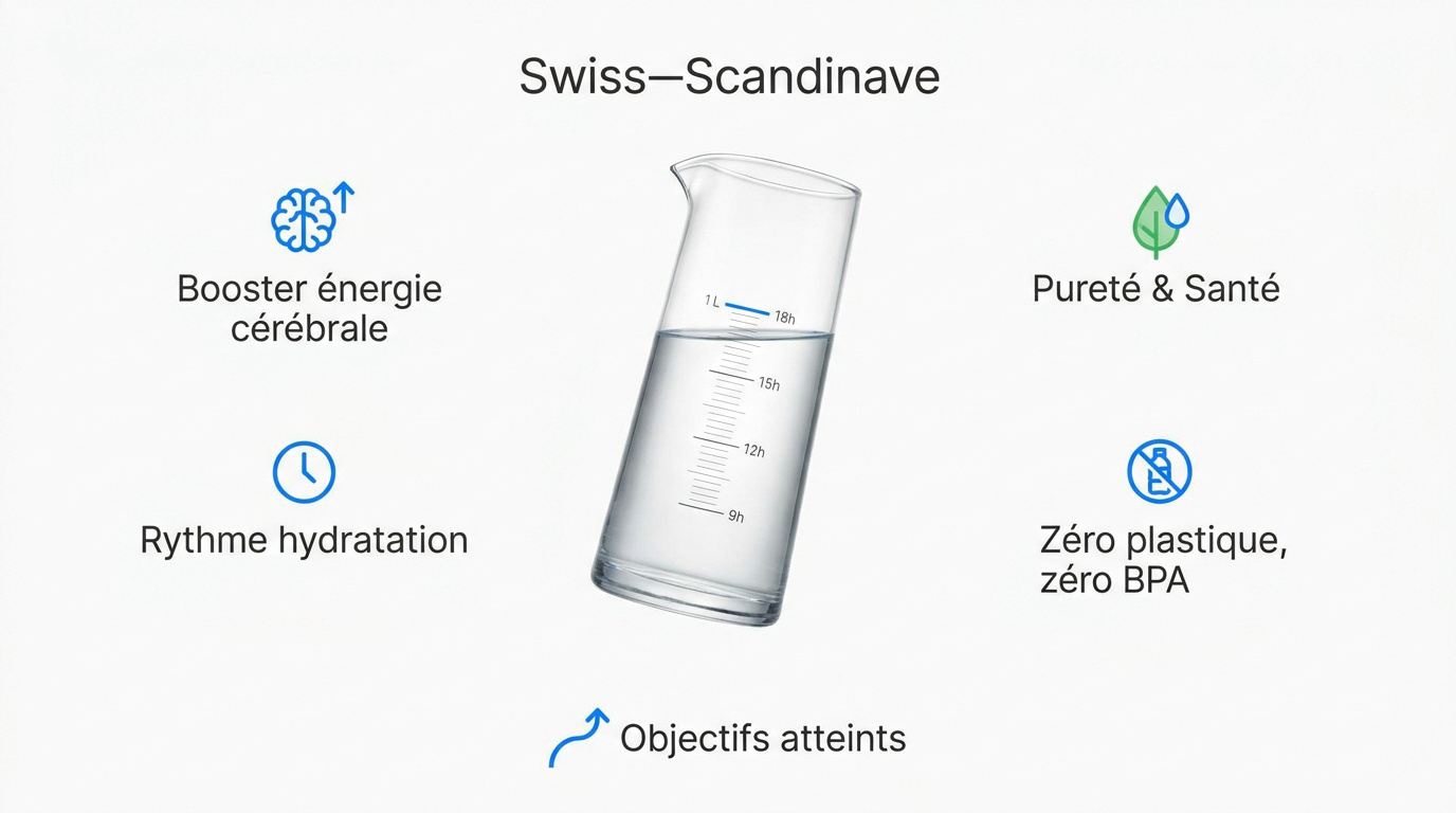 Gourde en verre graduée 1 litre pour motivation