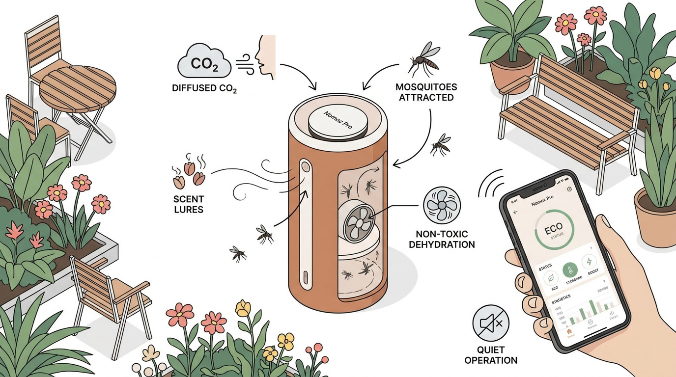 Système de capture Nomoz Pro en action dans un jardin