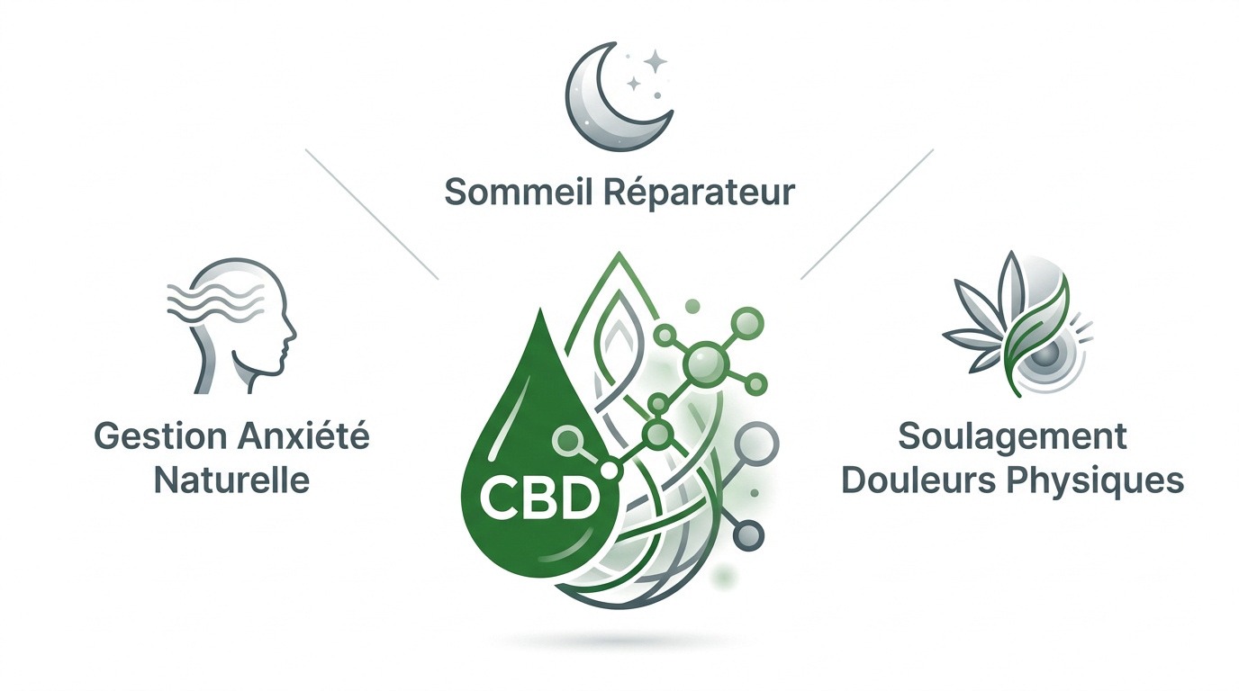 Bienfaits du CBD sans THC pour la relaxation le sommeil et le soulagement des douleurs