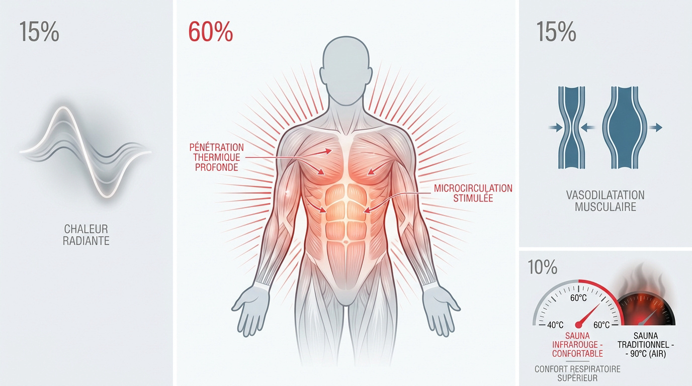 Séance de sauna infrarouge pour la récupération musculaire et la détente