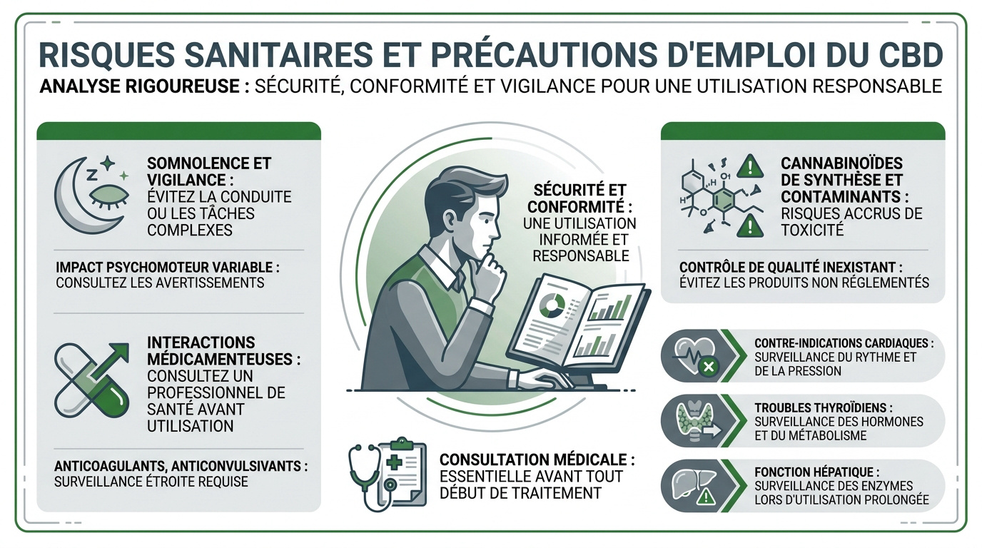 Précautions d'emploi et risques liés à la consommation de CBD