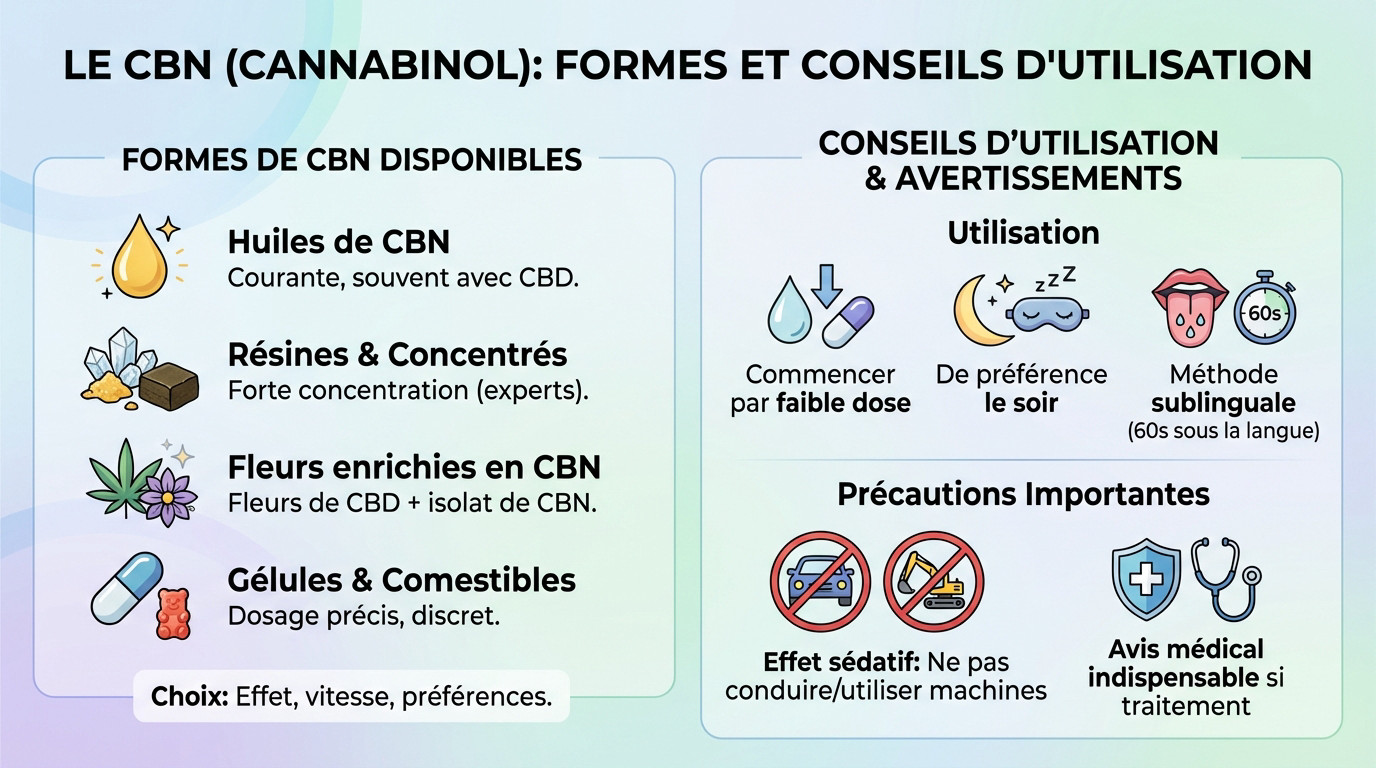 Guide des formes de produits CBN et précautions d'emploi