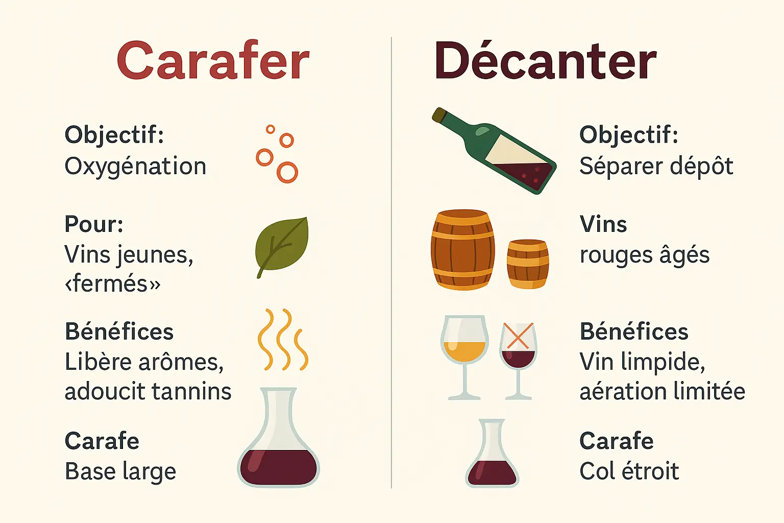 différence carafage et décantation