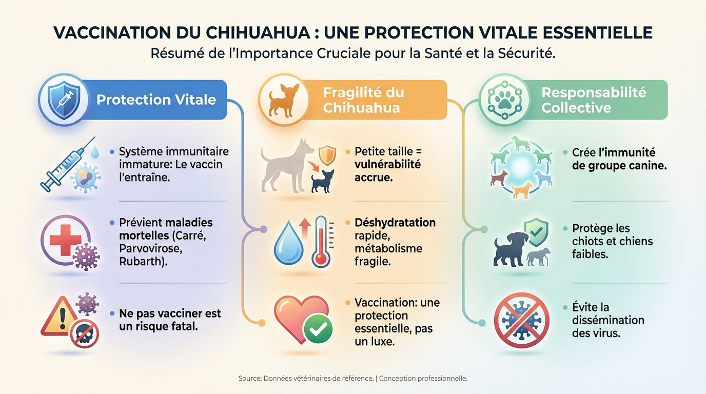 Chihuahua chez le vétérinaire recevant une vaccination vitale pour sa santé