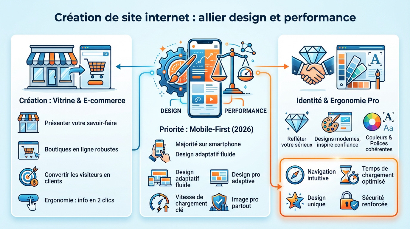 Création de site internet alliant design moderne et performance technique pour une expérience utilisateur optimale