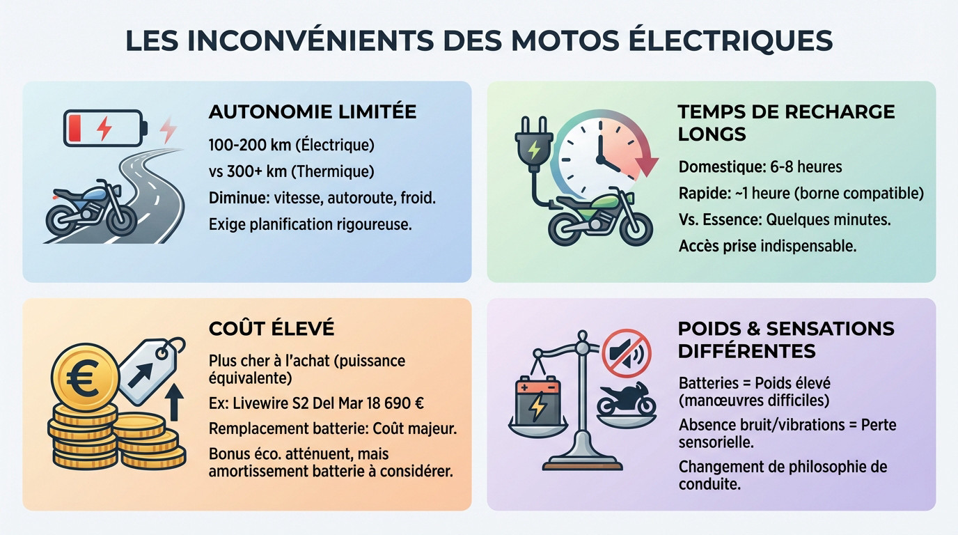 Contraintes d'autonomie et de recharge d'une moto électrique