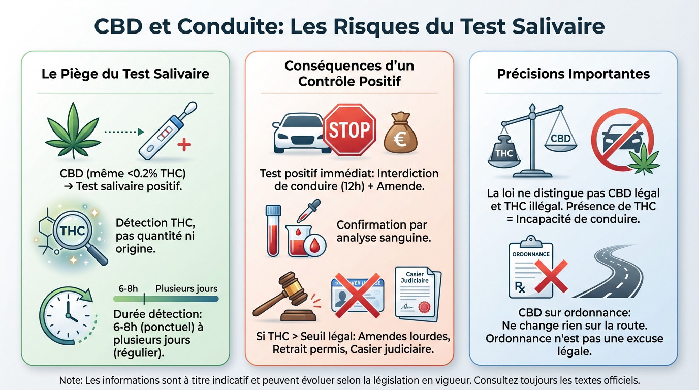 Contrôle routier en Belgique : risques du test salivaire avec le CBD