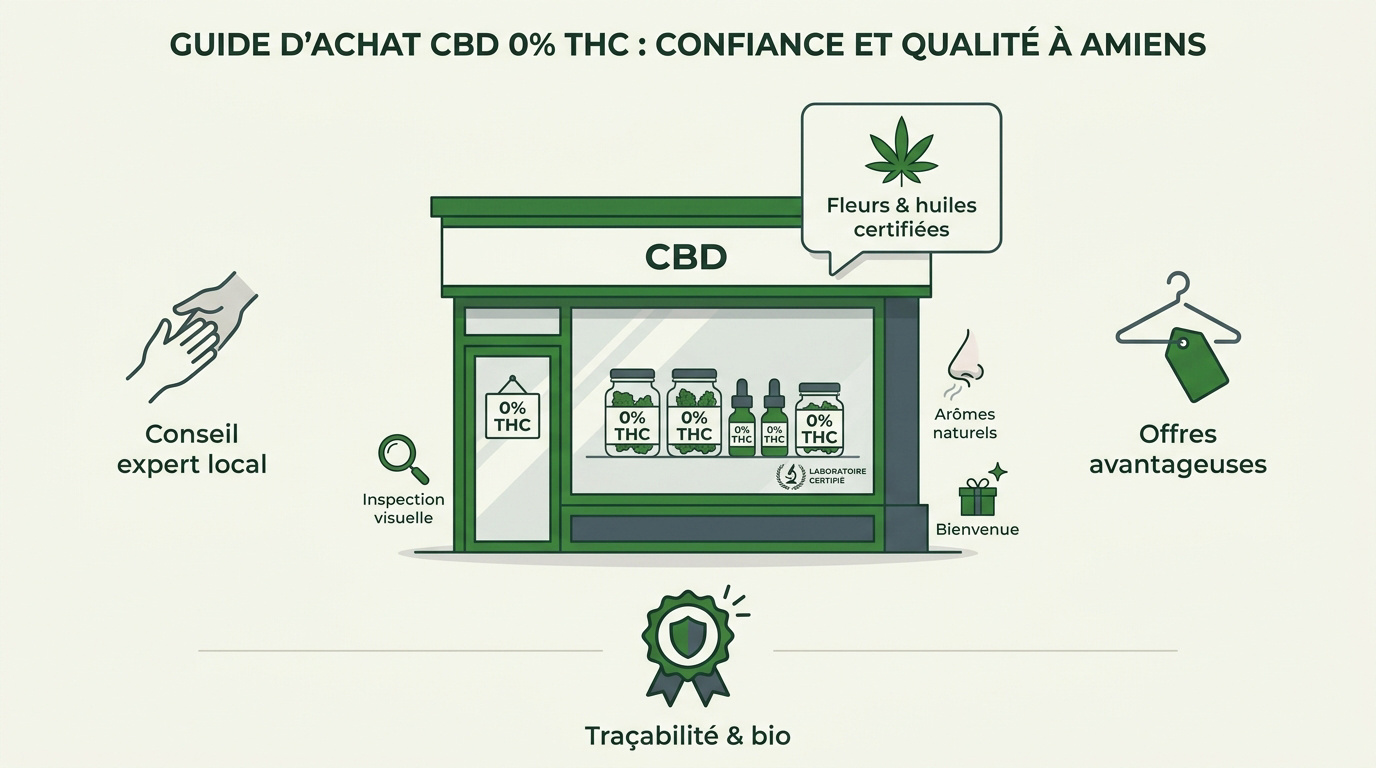 Boutique de CBD à Amiens proposant des produits certifiés sans THC