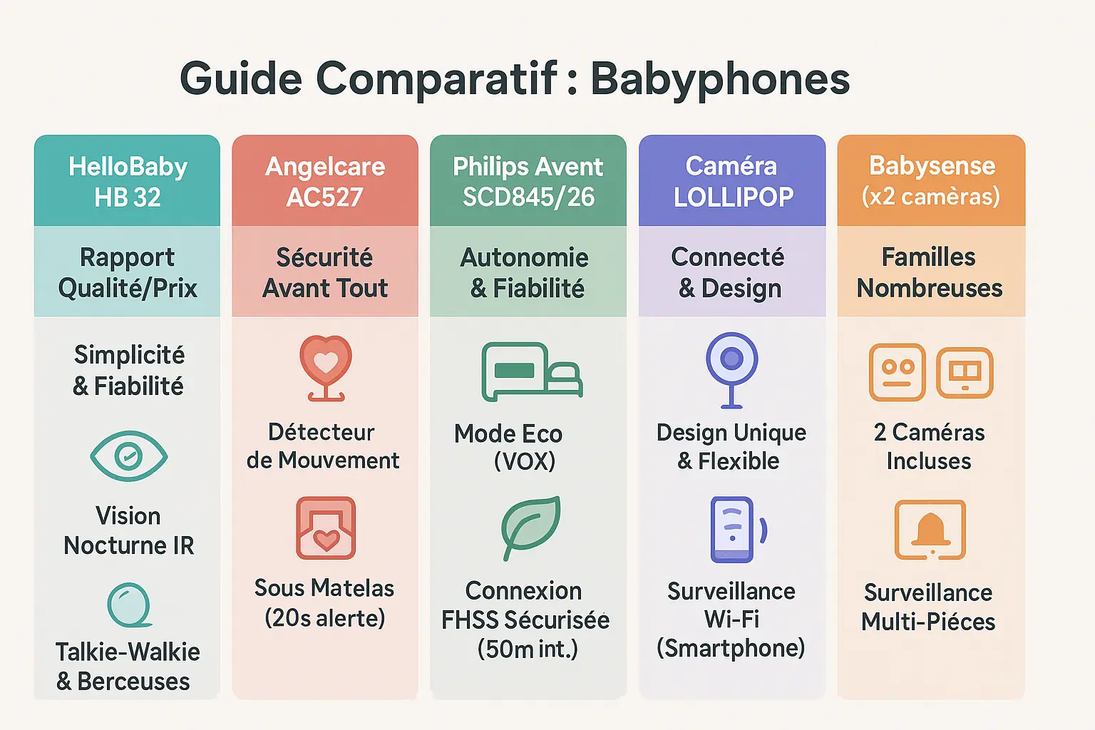 Comparatif des meilleurs babyphones et caméras 2025