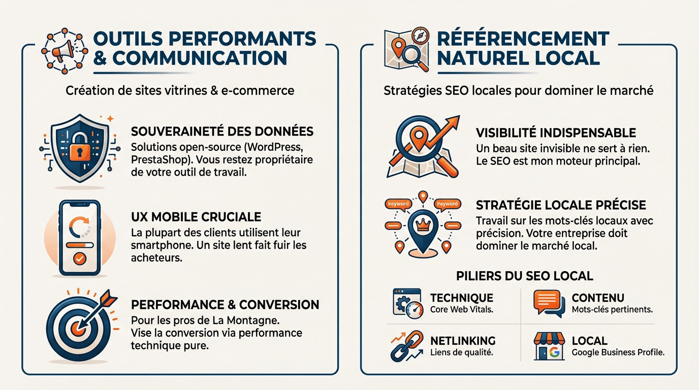 Optimisation de la présence digitale et référencement local pour sites web