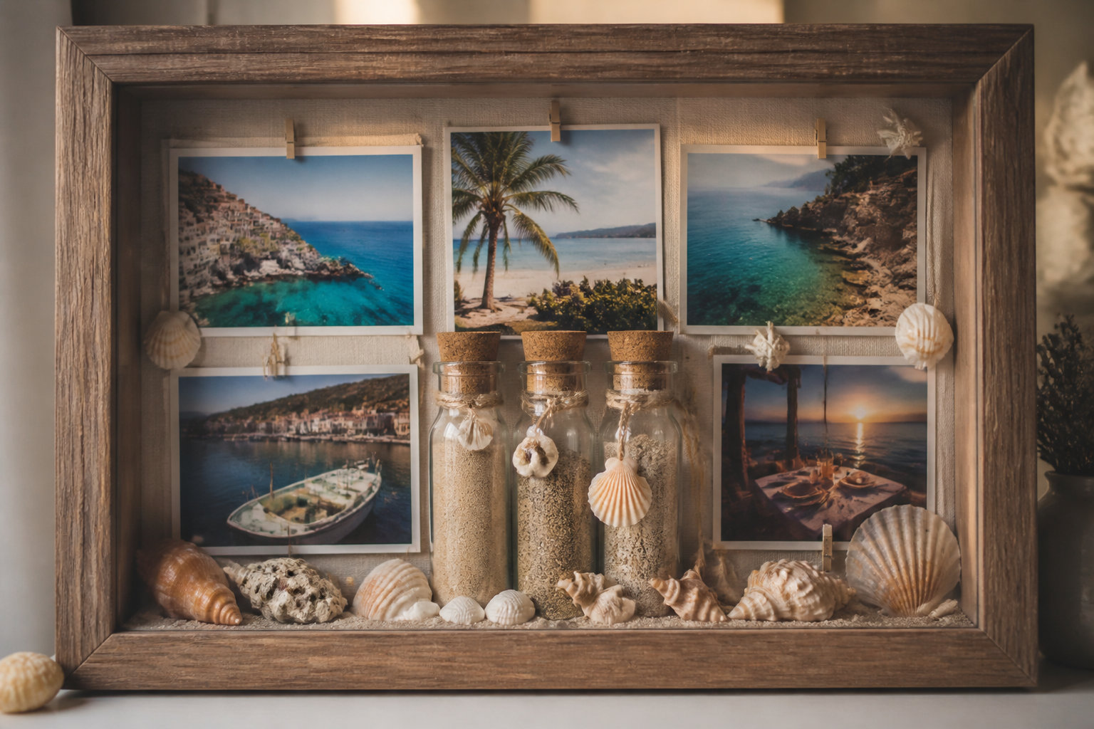 Associer clichés et petits objets souvenirs en vitrine