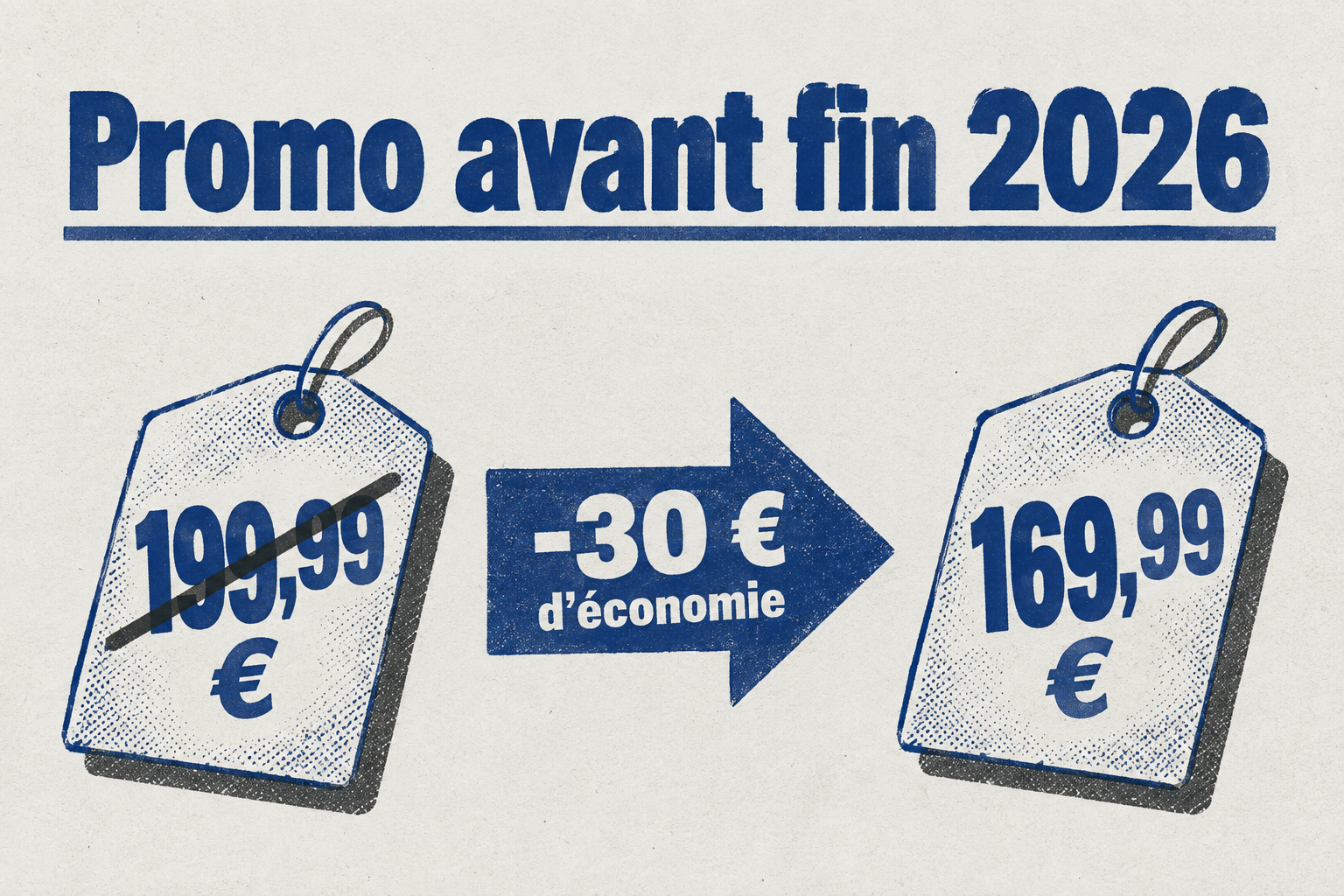 Infographie montrant la réduction de 30 € sur la table TARANTO de But avant fin 2026.