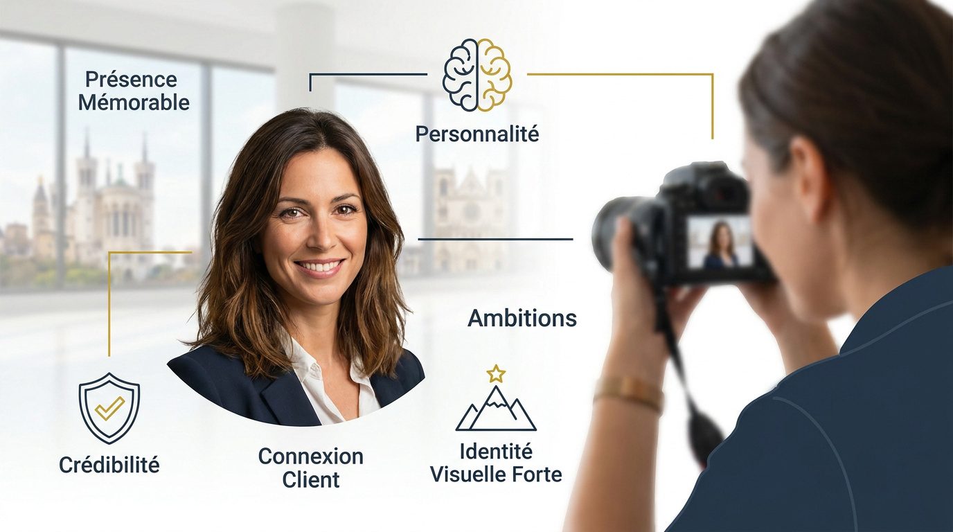 Portrait professionnel de personal branding à Lyon illustrant l'authenticité et la crédibilité