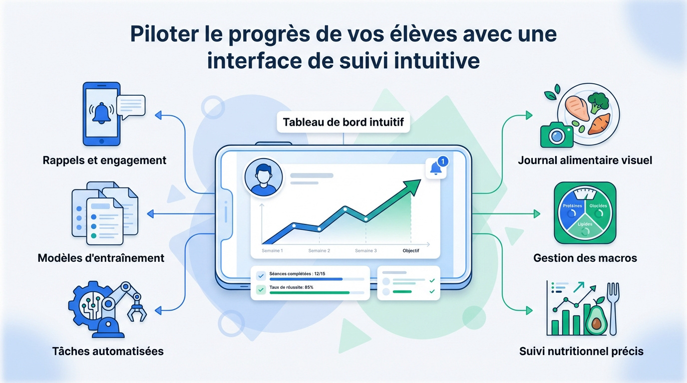 Interface de suivi sportif intuitive pour coachs et élèves