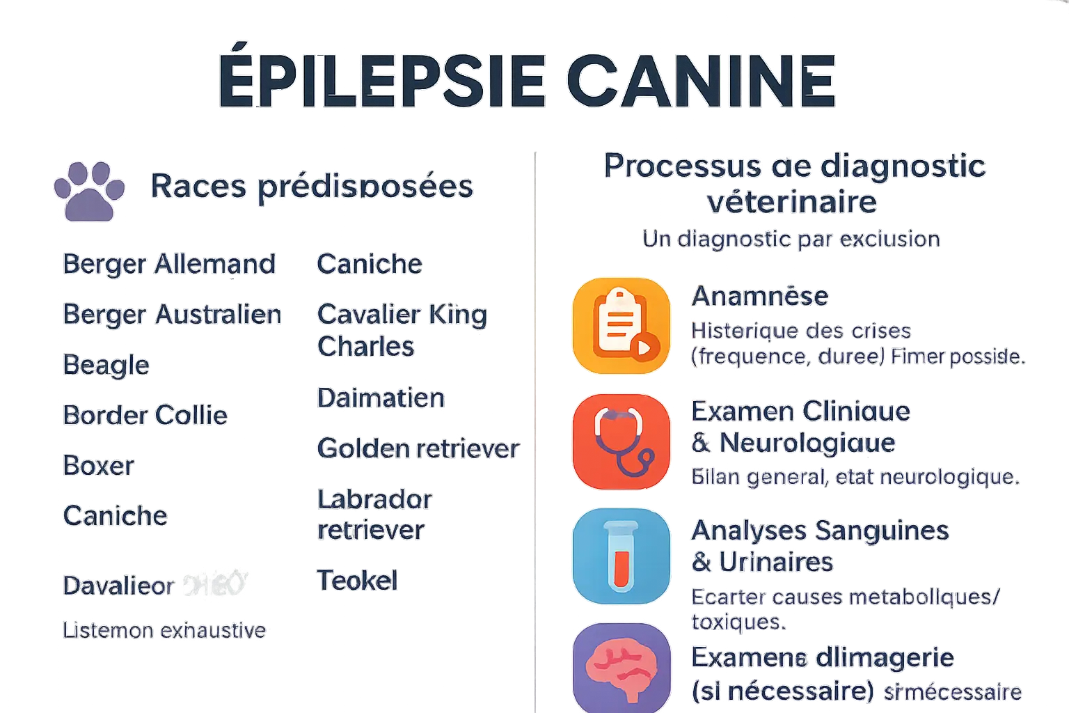 Illustration des chiens prédisposés à l'épilepsie