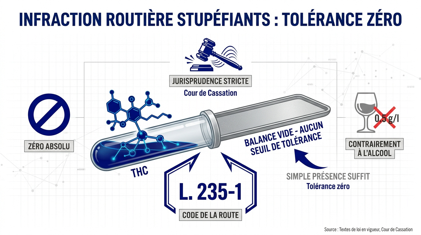 Contrôle routier pour dépistage de stupéfiants et THC