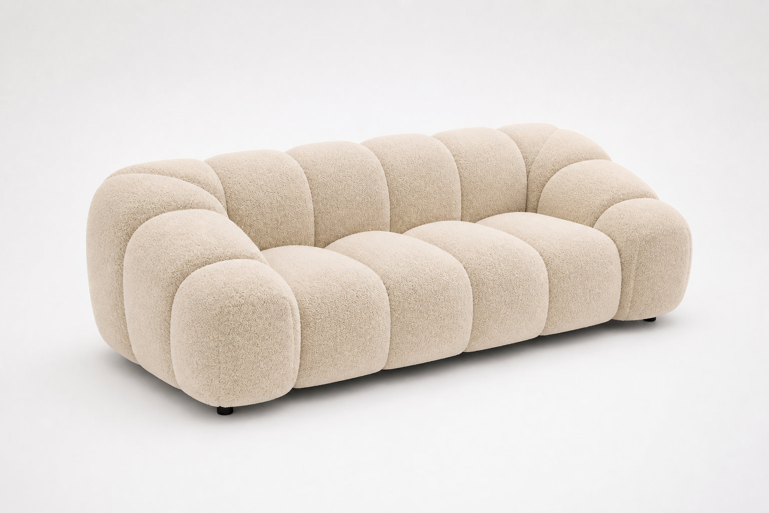 AVA velours beige arrondi : le design organique poussé à l'extrême