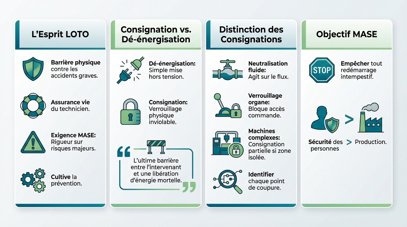 Schéma des principes de consignation et contrôle d'énergie MASE
