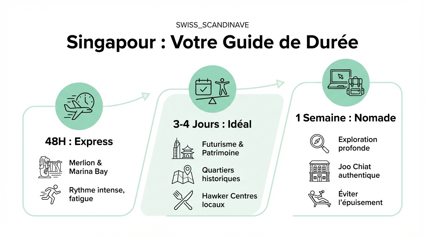 Vue de Marina Bay pour estimer sa durée de voyage à Singapour
